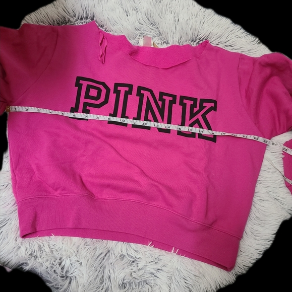 NWT VS PINK Neon off the Shoulder Sweatshirt - Picture 2 of 4